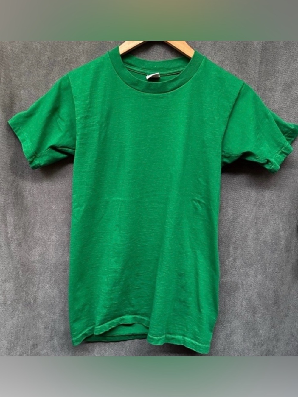 Vintage tshirt blank green small collegiate pacific 100% cotton small 34-36